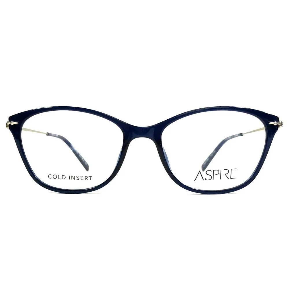 Aspire Eyeglasses Frames COMMITTED NAVY BLUE Cat Eye Full Rim 51-16-140